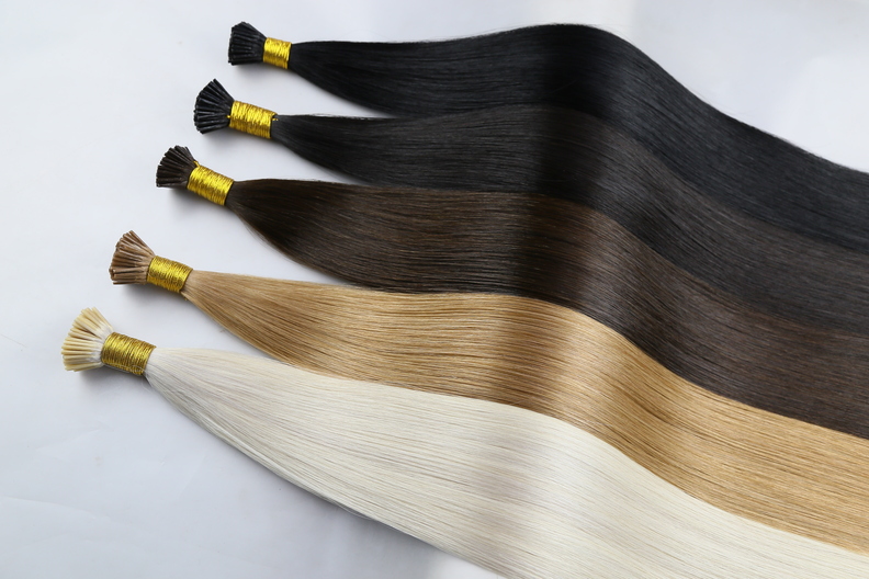 I tip hair extensions in different colors
