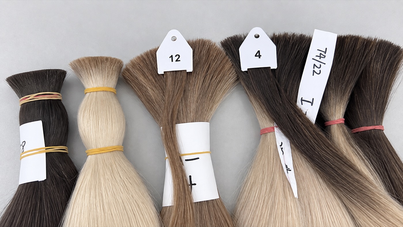 Hair color samples compared before production